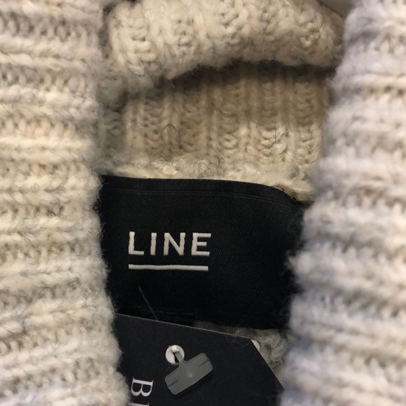 Line The Label Grey Boucle Striped Raglan Turtleneck Sweater - Picture 7 of 9